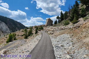 Memorial Rock in the distance. Memorial rock weighs in at three thousand tons. Get Lost in America