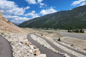 Looking backdown at the visitors center and forward at Memorial Rock. Think about it. Get Lost in America