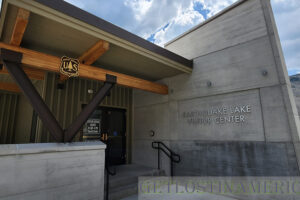 Entrance to the Earthquake Visitors Center in the Madison River Canyon, Montana