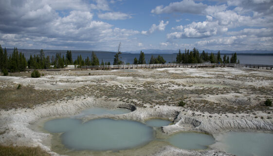 Yellowstone's West Thumb and Hike to Duck Lake West Thumb Geyser basin is located on the shores of Yellowstone Lake in the park