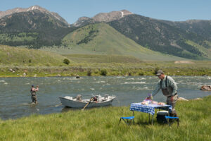 Madison River Lodge All Inclusive Fly Fishing Adventure Lunch on the Madison River with Get lost in America