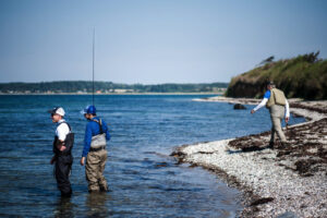 All Inclusive Denmark Fly Fishing Lodge Expedition, with Get Lost in America Sea trout fishing from the Danish flats, standing in the flats watching for trout