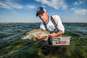 All Inclusive Denmark Fly Fishing Lodge Expedition, with Get Lost in America Sea trout fishing from the Danish flats, Sea trout caught and released
