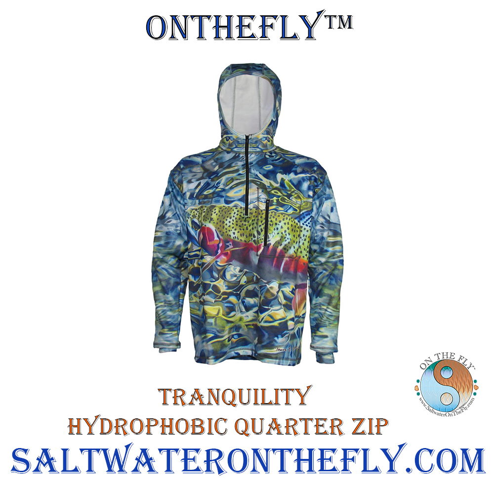 Tranquility Hydrophobic quarter zip outdoor apparel, great outer layer for hiking, fly fishing, or camping. or to summit Pikes Peak in.