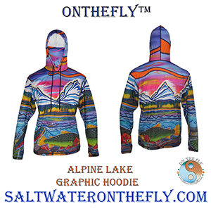 Hiking in great sun protective hoodie, scenic Alpine Lake Graphic Hoodie 