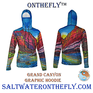 Grand Canyon Sun Protective Graphic Hoodie for hiking, fly fishing apparel or out on the town