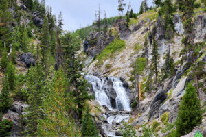 Mystic Falls from the first location they come into view hiking up to them.