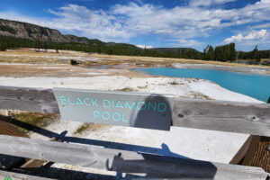 Black Diamond Pool is the first Geyser in Biscuit Basin loop hike Yellowstone National Park