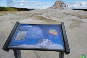 Information sign about White Dome Geyser