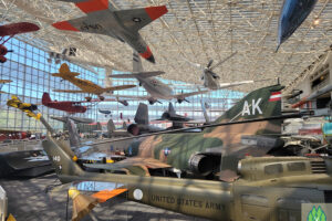 Display of hanging aircraft from the ceiling is very cool at the Museum of Flight in Seattle