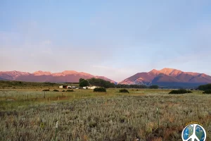 Just turning on CO-162 towards St Elmo Colorado about 6 AM the mountains begin to glow