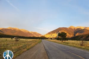 Approaching the white cliffs driving CO-162 toward Princeton Hot Spring and St Elmo Colorado