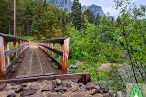 Here we go across the bridge on our way to Mystic Lake Montana