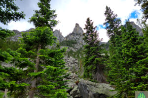 Wide angle shot of the peaks above us. Nature is such a great experience, ignites creativity, setting the soul on fire.