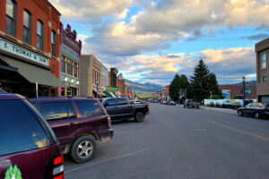 Downtown Livingston Montana on a early summer evening