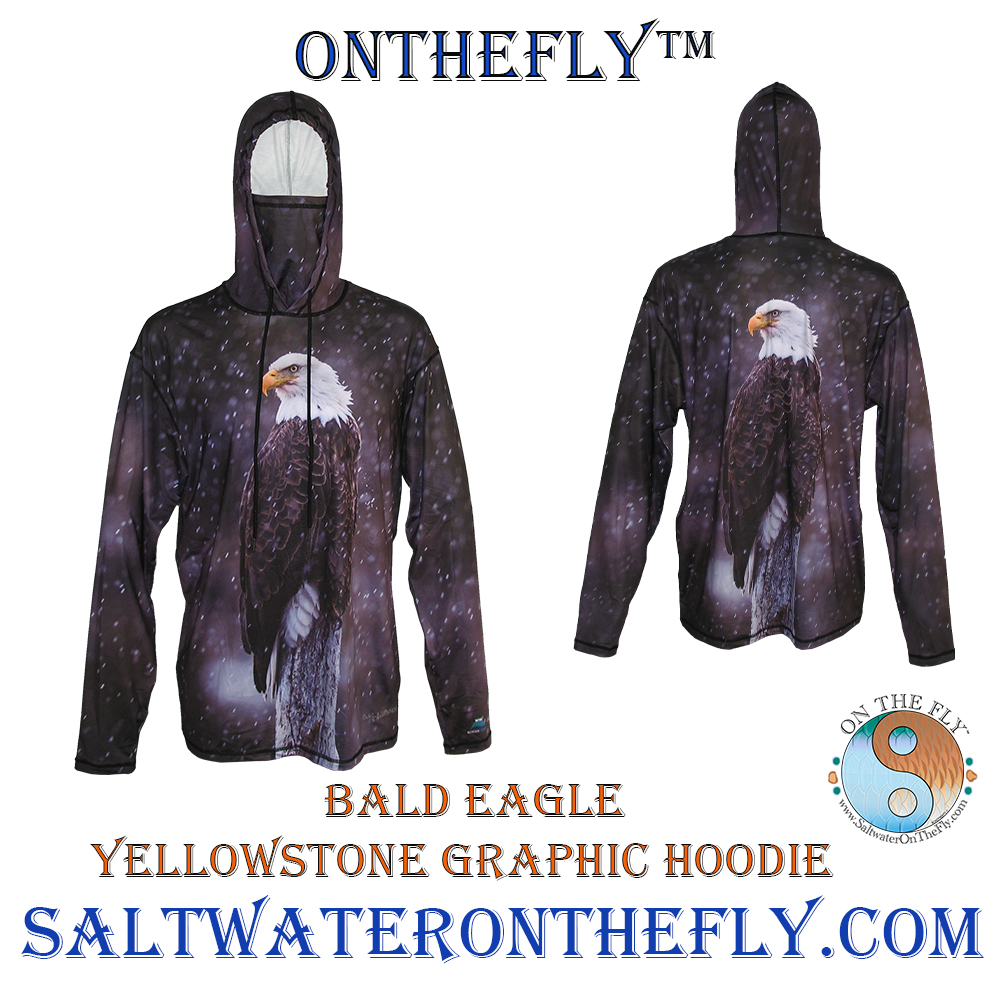 Bald Eagle Yellowstone National Park Graphic Hoodie is great sun protection at UPF-50