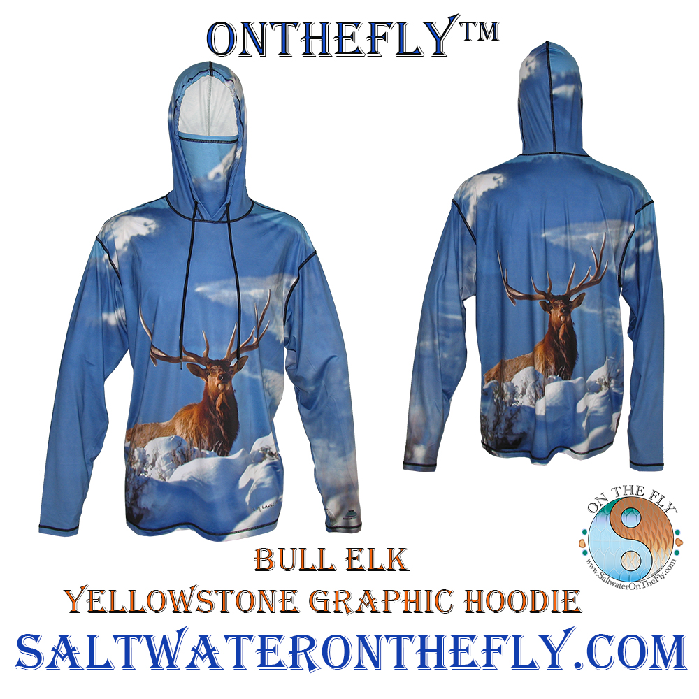 Bull Elk Yellowstone National Park Graphic Hoodie is great sun Protection at a UPF-50