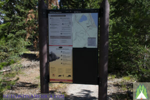 Main Duck Lake Trail information sign, the trail starts here