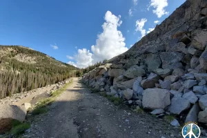 To the west of the on the Denver, South Park and Pacific Railroad Line