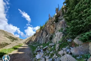 Topography is beginning to change as I hike out of the Palisades toward the Alpine Tunnel Colorado