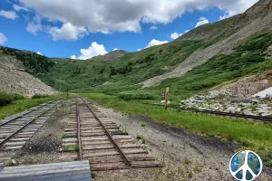 Still a couple of railroad sidings left for display as I glance towards West Alpine Tunnel Entrance. Get Lost in America the best choice for Yellowstone Cabin Rentals, fly fish Montana.