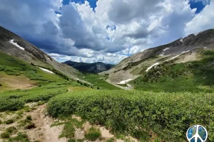 Looking back into the valley beyond West Alpine Tunnel Complex