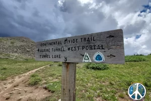 Wicked clouds and trail junction sign