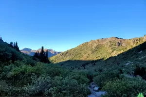 Narrow valley turn looking backdown where I have hiked through