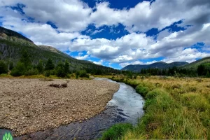 Colorado River just down from camp a few hundred yards. we are about ten miles below the headwaters