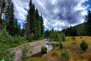 Colorado River is quite low and narrow just below the headwaters