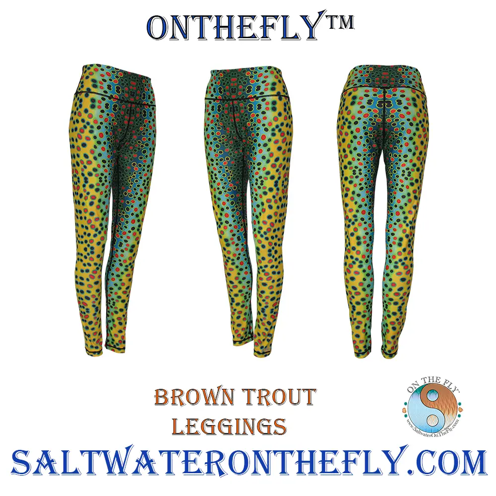 Brown trout leggings are great backpacking apparel