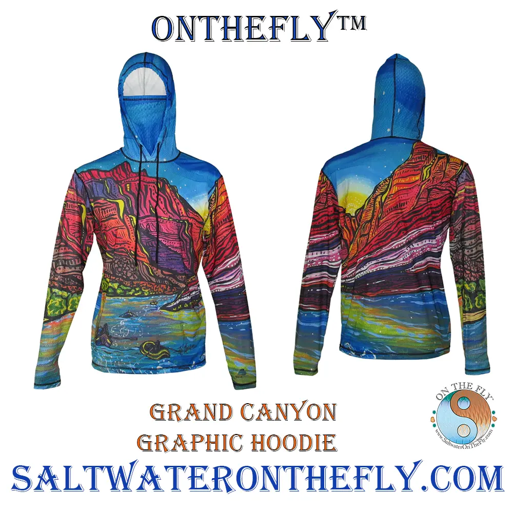 Lightweight sun protective graphic hoodie or a great base layer