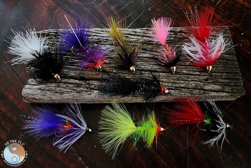 Woolly buggers for swinging fly fish Arkansas River Colorado