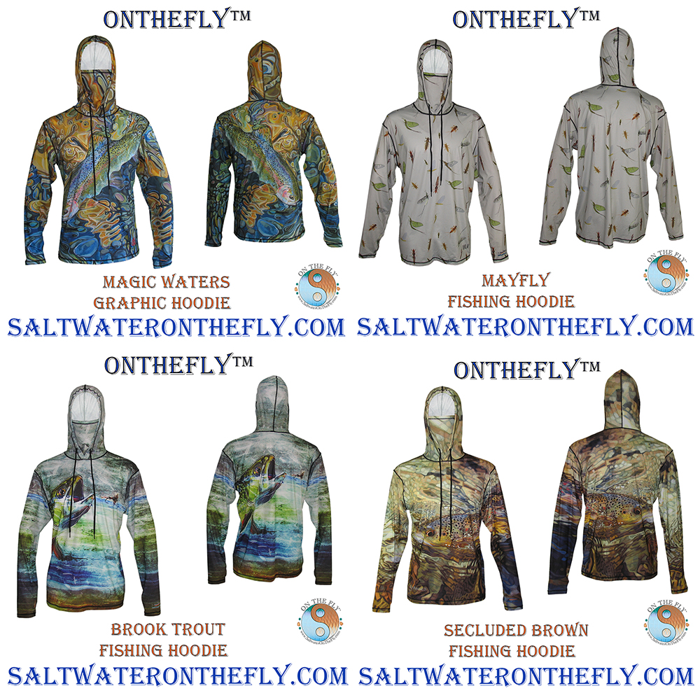 Graphic Hoodies in Fly Fishing Designs UPF-50 Sun Protection