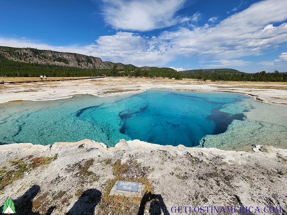 Biscuit Basin, Sapphire Pool Yellowstone National Park Changed for ever by the Hebgen Lake Earthquake Get Lost in America