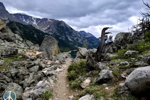 Final Pass before decent to Mystic Lake Absarokee-Beartooth Wilderness. Get Lost in America hiking and fly fishing destinations