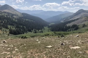 Looking back down the valley from Tunnel Lake Colorado. Get Lost in America