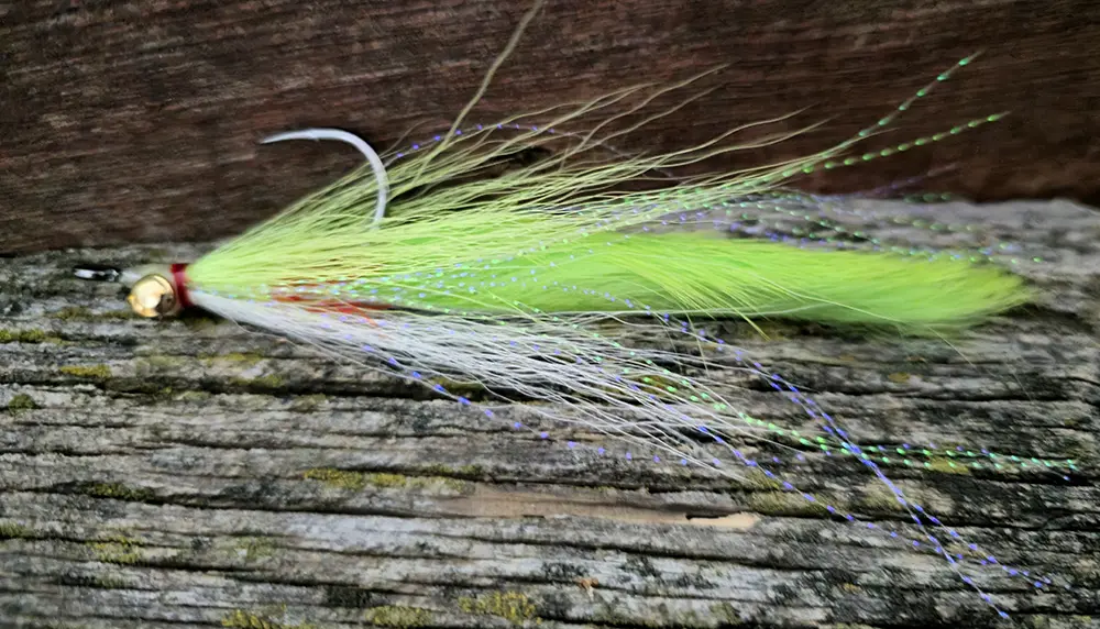 Clouser Bunny Chartreuse White Variation 4/0