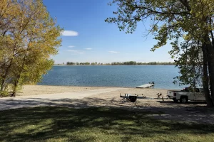 Ackley Lake western shore boat ramp.