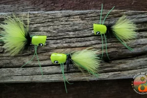 Poppers are great a top water bass pattern. Lots of colors and actions to chose from.