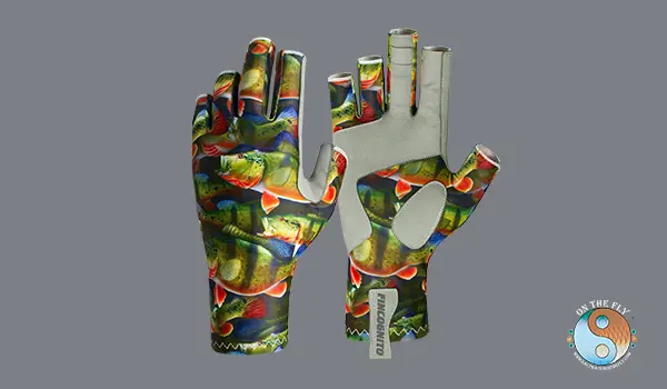 Graphic Peacock Bass Gloves for Fishing, Hiking, Driving