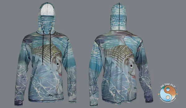 Bonefish Graphic Hoodie for fly fishing, hiking, camping.