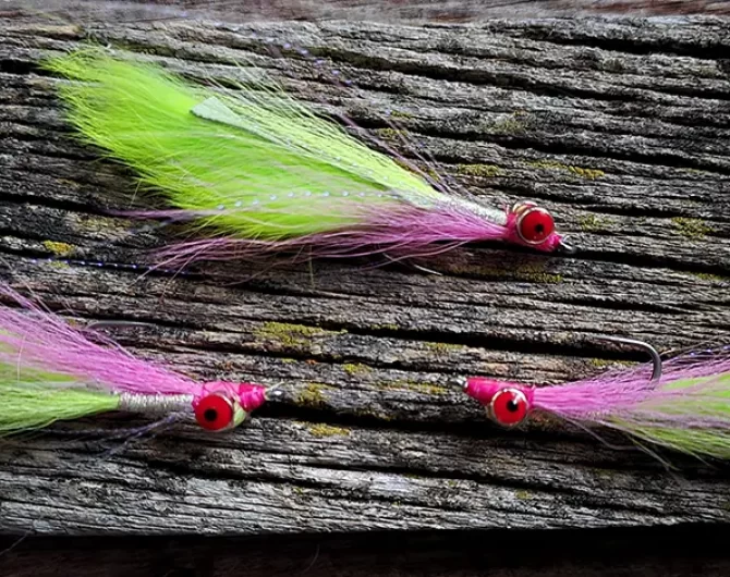 Chartreuse Hot Pink Clouser Minnow Bunny