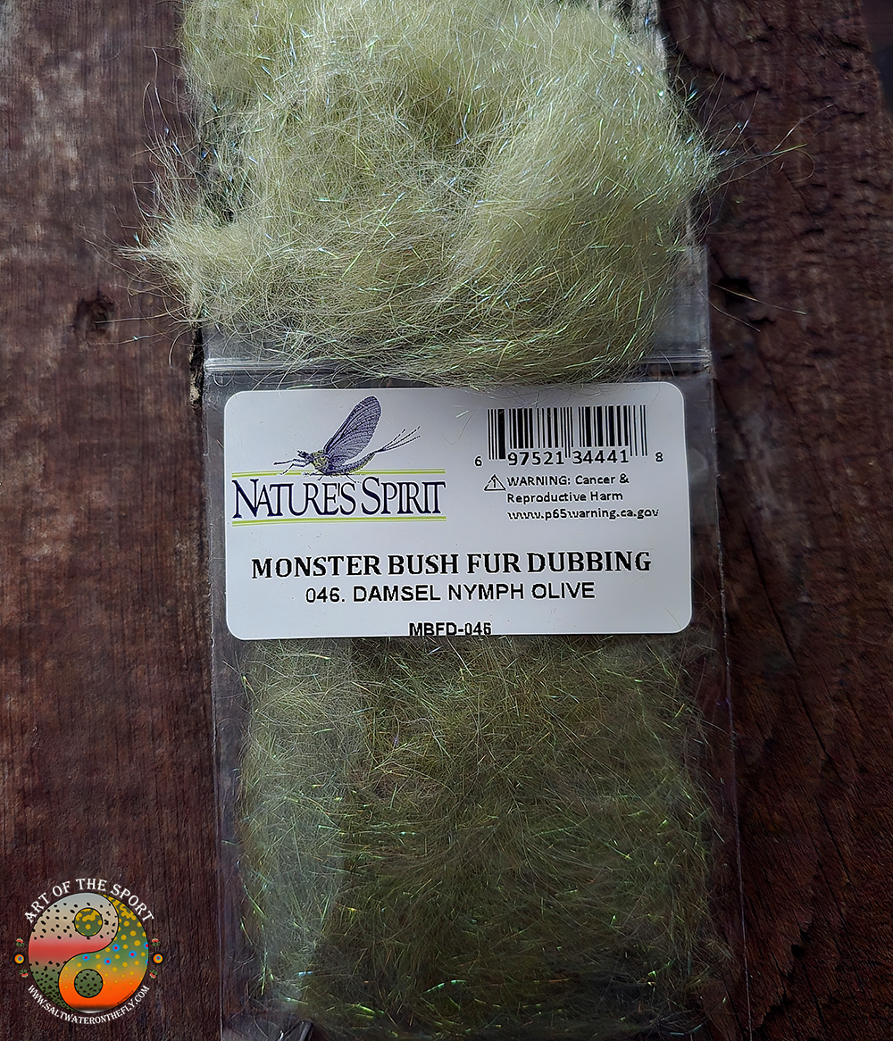 Damsel Nymph Olive Monster Bush Fur Dubbing works great for creating Brushes.