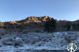 Snows brush strokes upon the topography of this morning drive in April, Get lost in America.