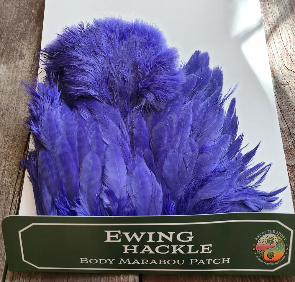 Dark Purple Ewing Hackle Chickabou Marabou Body Patch.