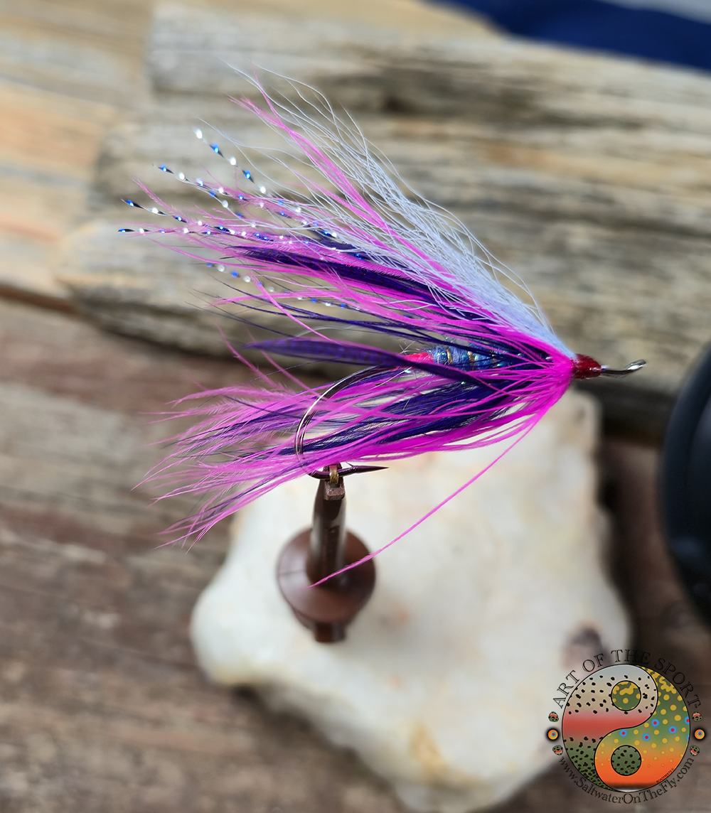 Mae West Spey Fly tied on a Alec Jackson Spey Hook silver.