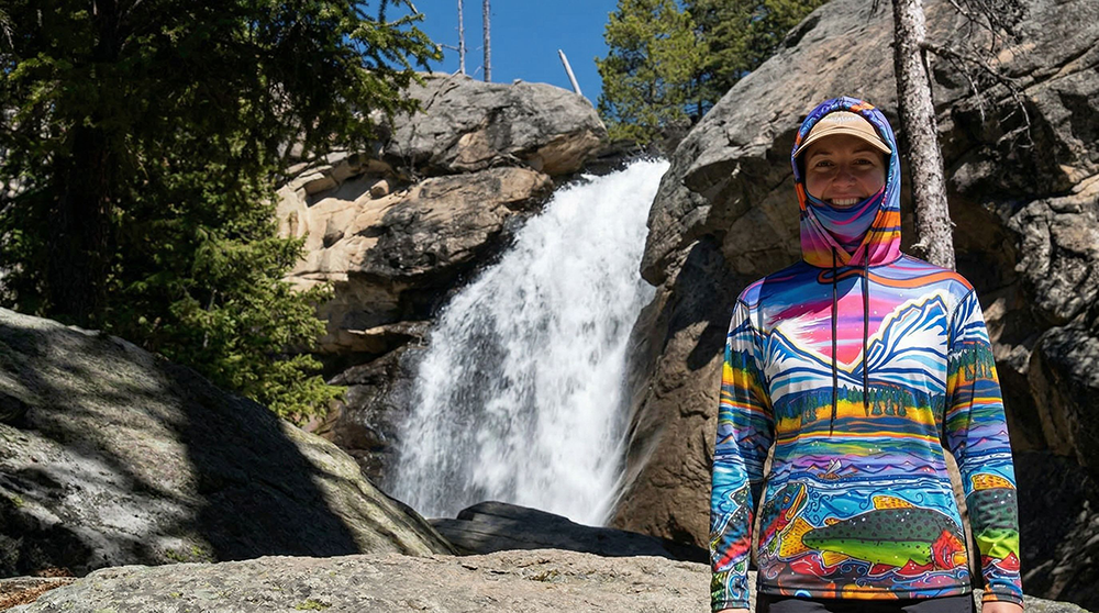 Standing below Ouzel Falls in Rocky Mountain National Park, Get Lost in America.